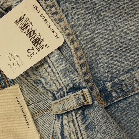 Free People We The Free Izzy Flare Raw Distressed Hem Jeans, Blue Trance, Sz 32 - Picture 6 of 16